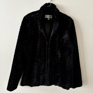 JM Collection Black Teddy Jacket